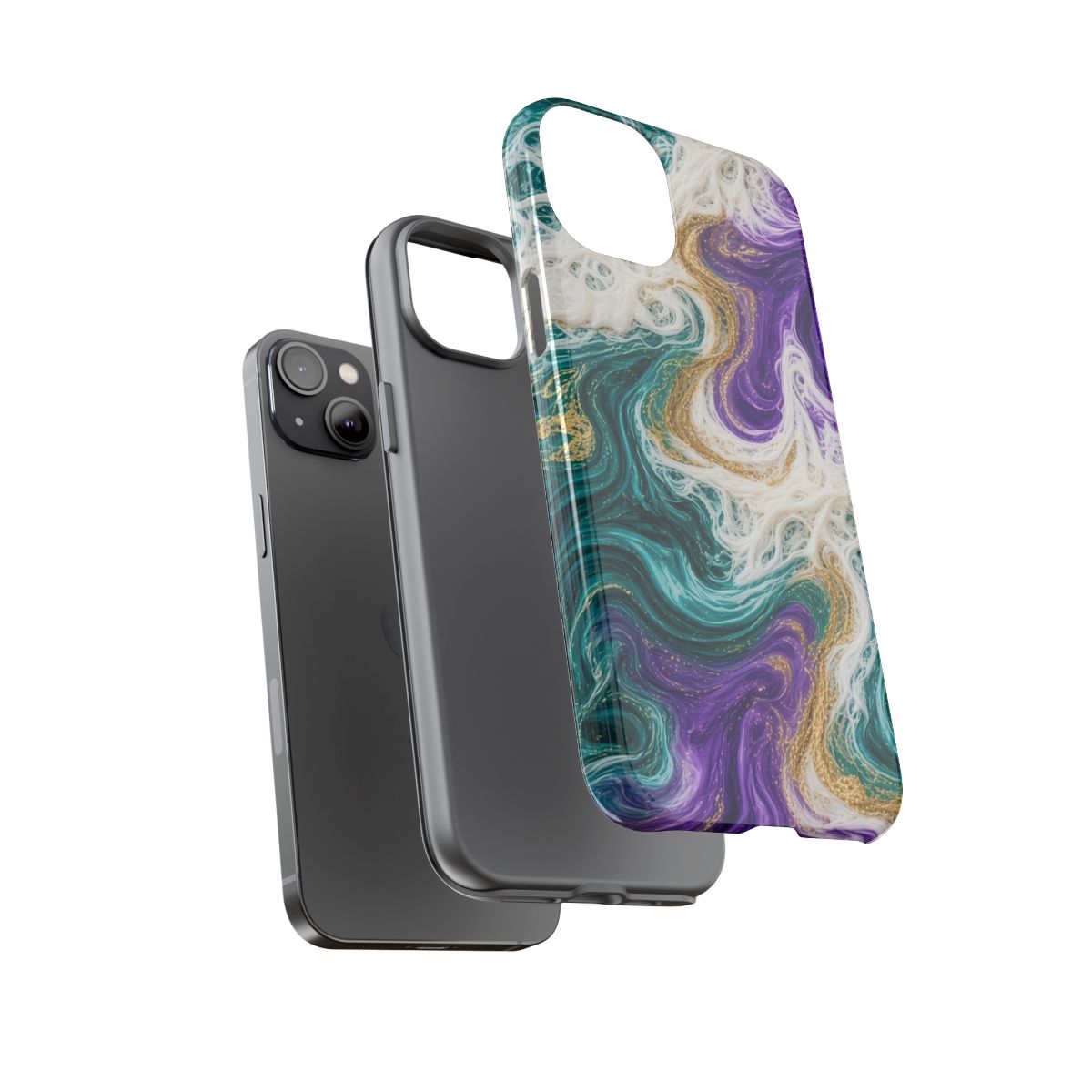 Peacock Resin Wave Tough Phone Case – iPhone 14 Plus
