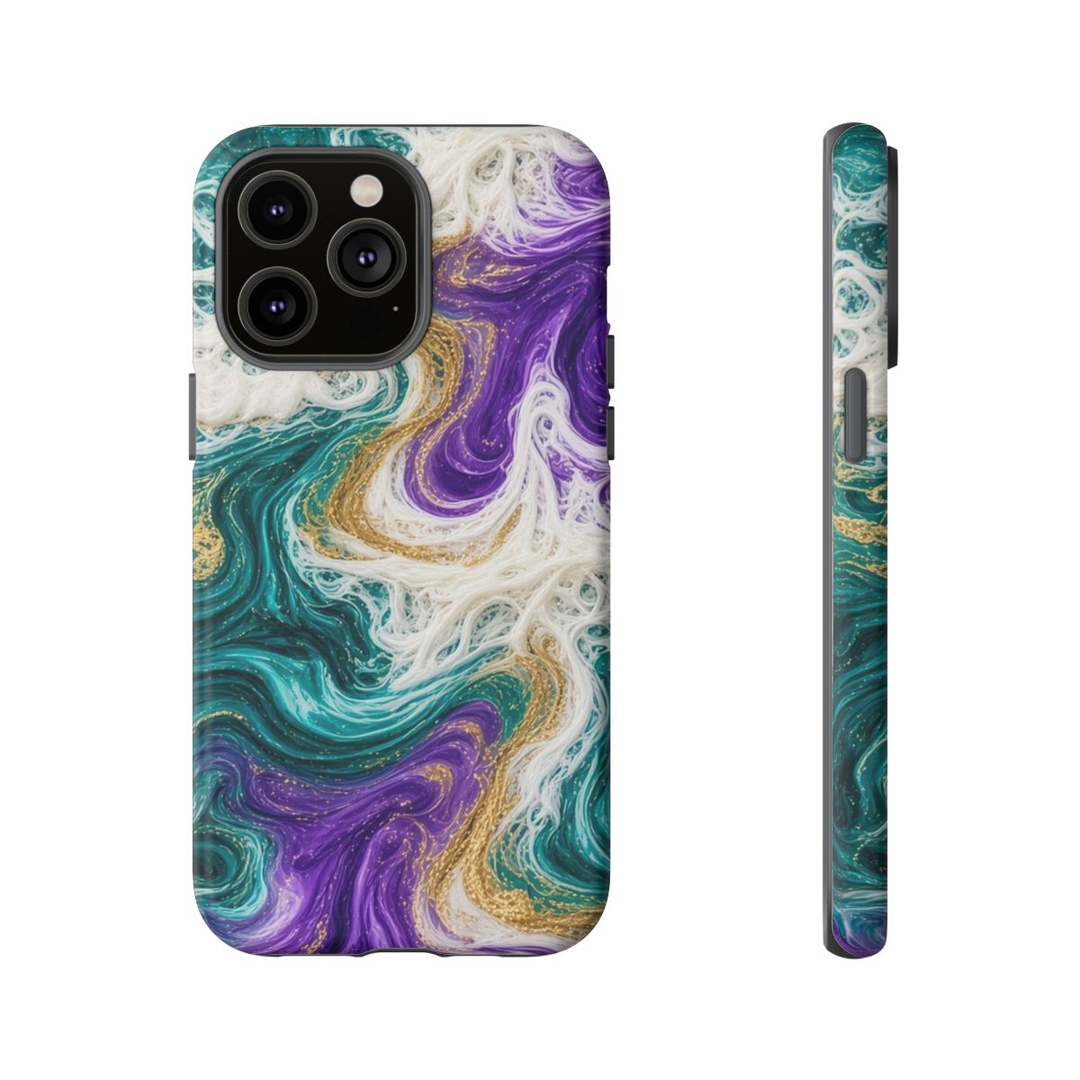 Peacock Resin Wave Tough Phone Case – iPhone 14 Pro Max