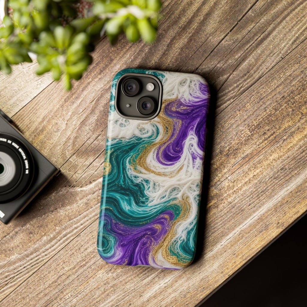 Peacock Resin Wave Tough Phone Case – iPhone 15