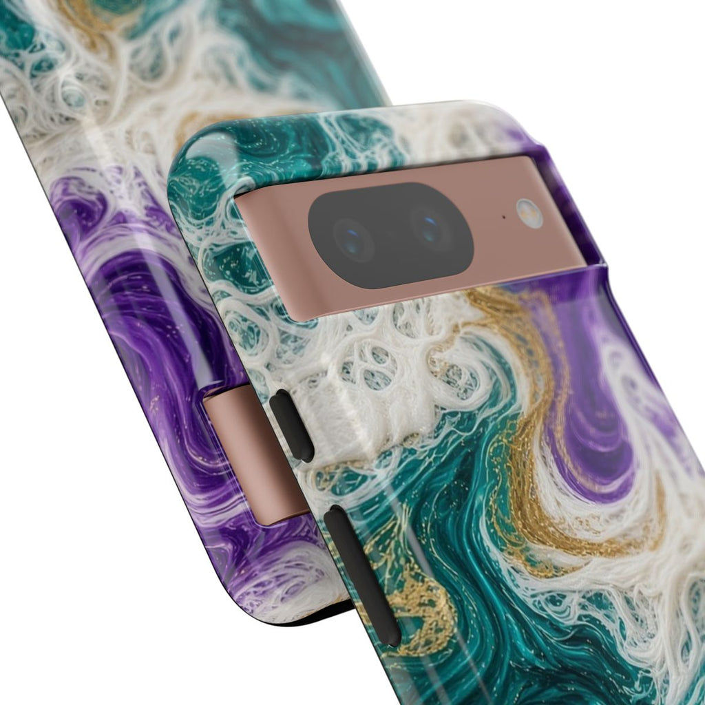 Peacock Resin Wave Tough Phone Case – Google Pixel 8