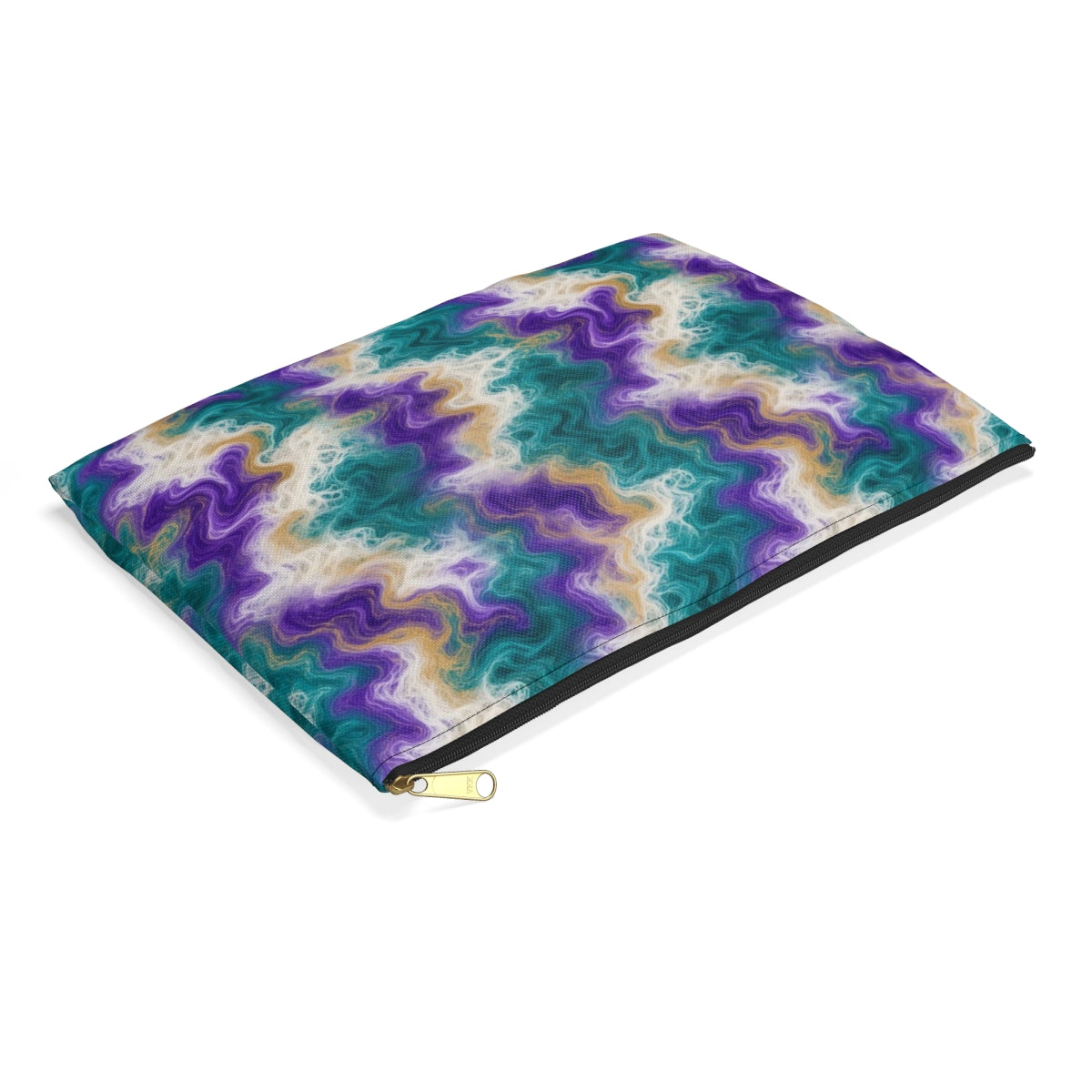 Peacock Resin Wave Zip Accessory Pouch – Large
