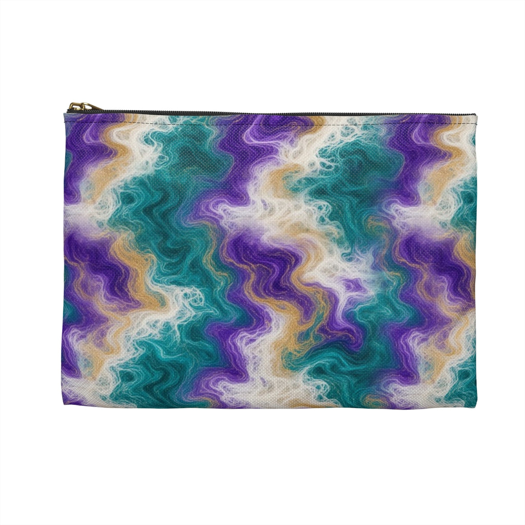 Peacock Resin Wave Zip Accessory Pouch – Small