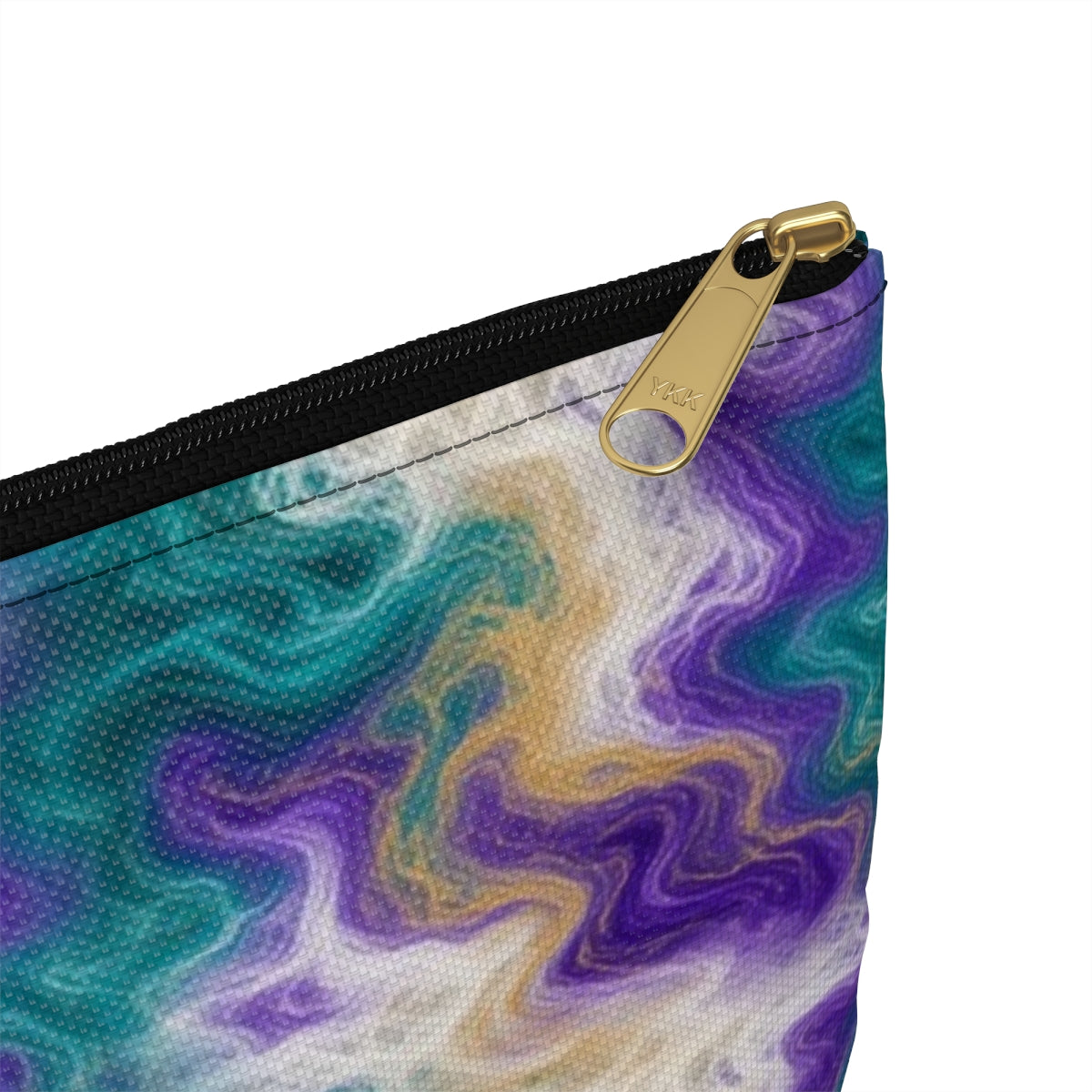 Peacock Resin Wave Zip Accessory Pouch – Large