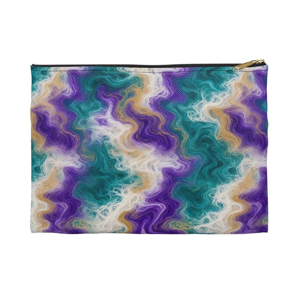 Peacock Resin Wave Zip Accessory Pouch – Small