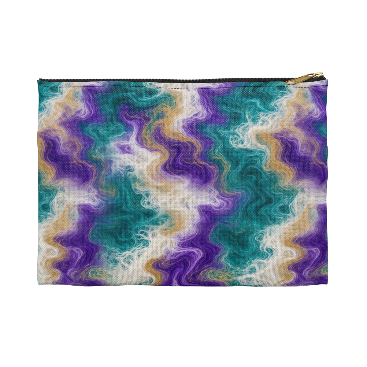 Peacock Resin Wave Zip Accessory Pouch – Small