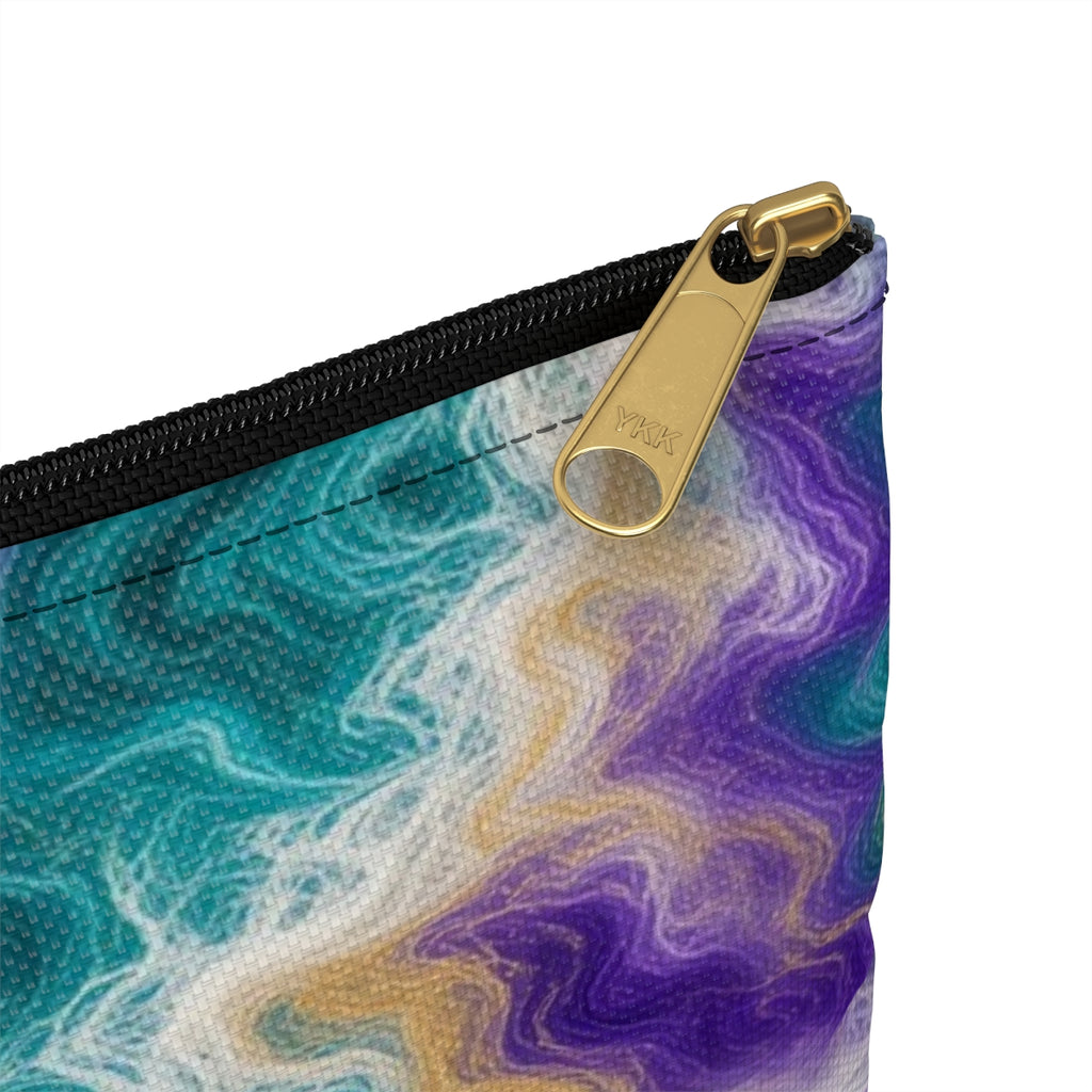 Peacock Resin Wave Zip Accessory Pouch – Small