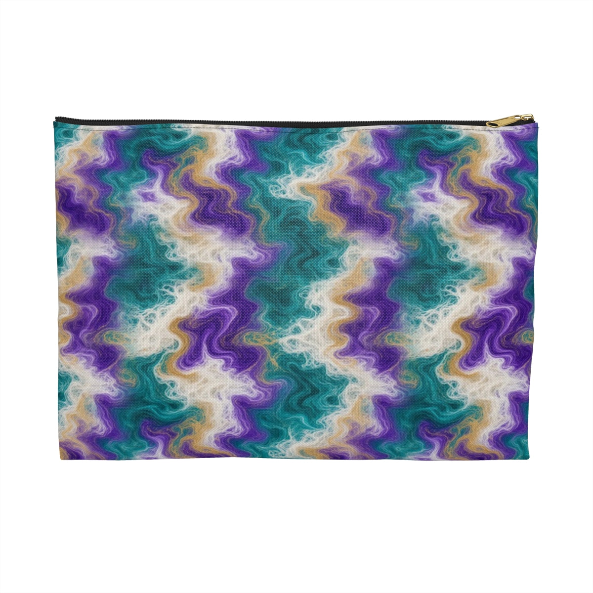 Peacock Resin Wave Zip Accessory Pouch – Large