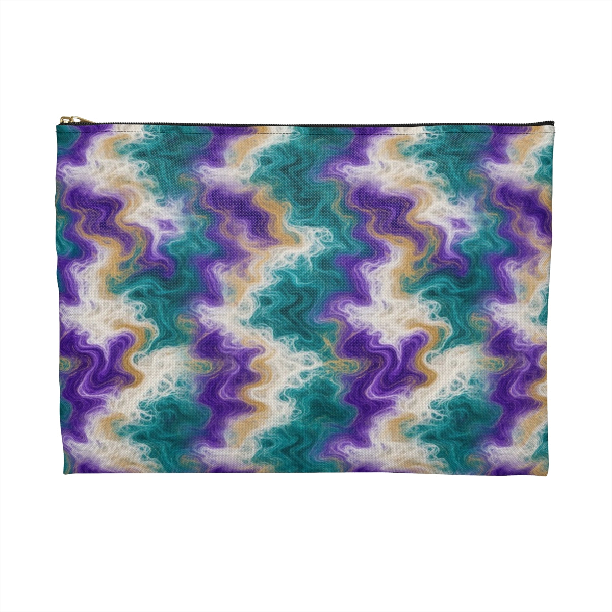 Peacock Resin Wave Zip Accessory Pouch – Large