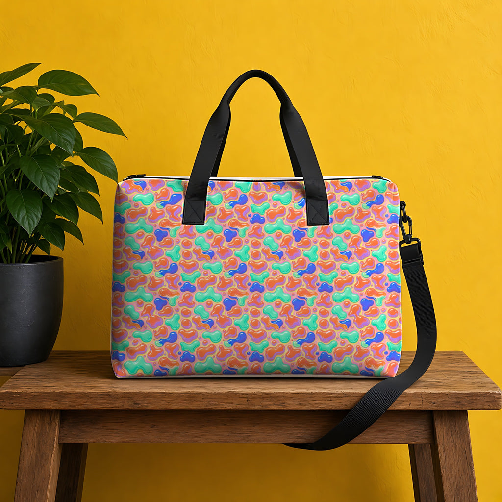 Pastel Lava Blobs in Sherbet Sunset palette on a tote bag, example use of Candy Pastels Seamless Pattern Prompt Pack