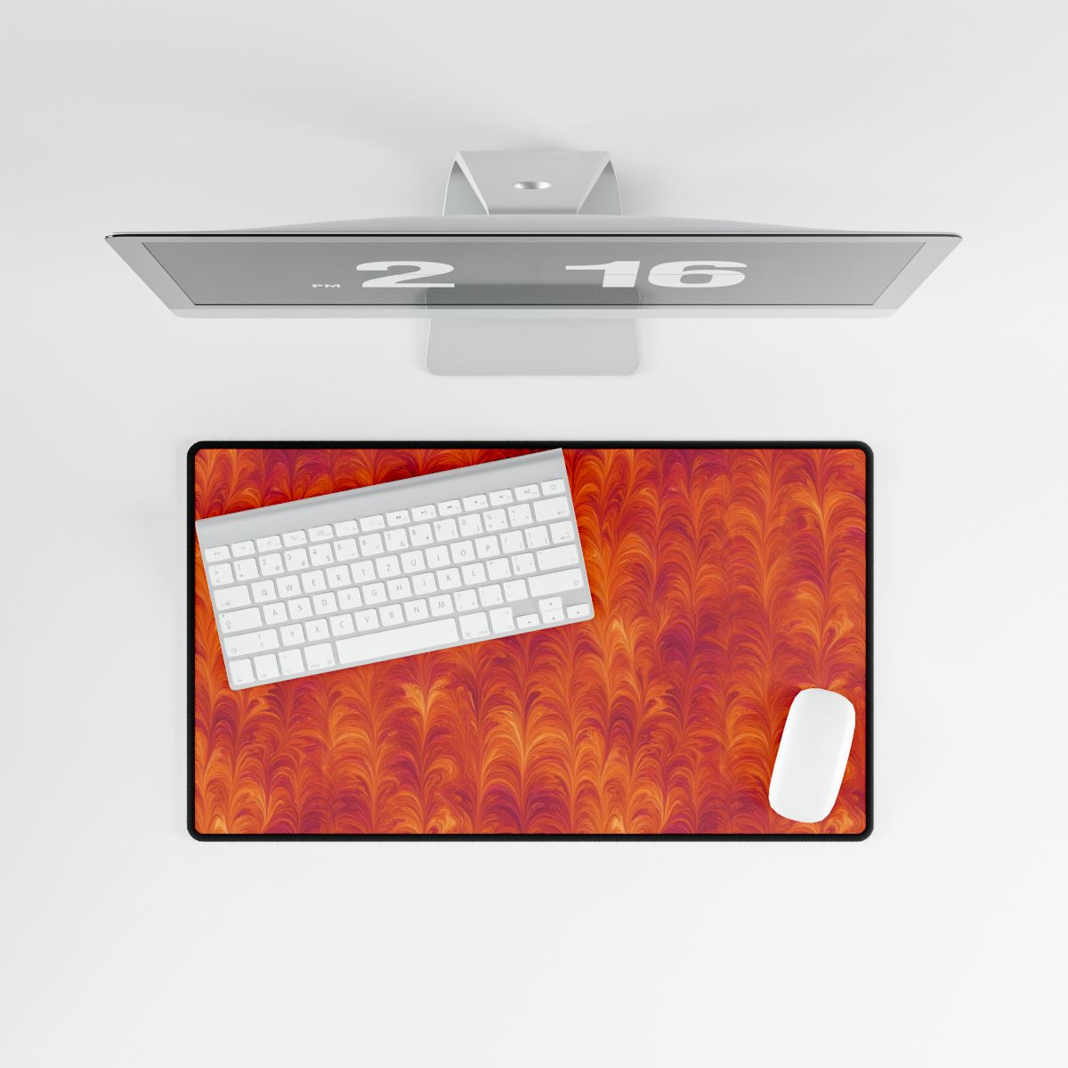 Sunset Feather Marbling Desk Mat – 23.6 × 13.8