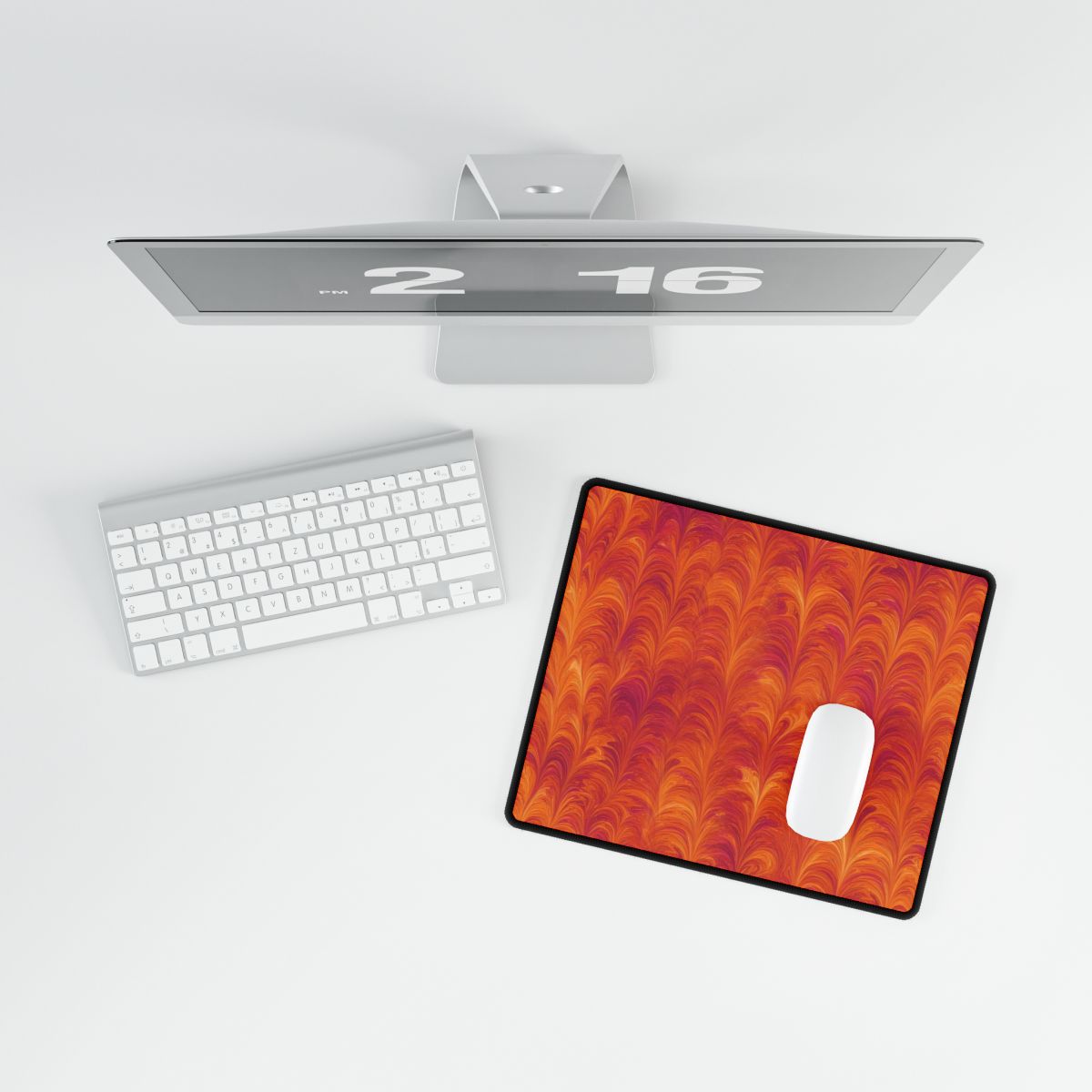 Sunset Feather Marbling Desk Mat – 14.4 × 12.1