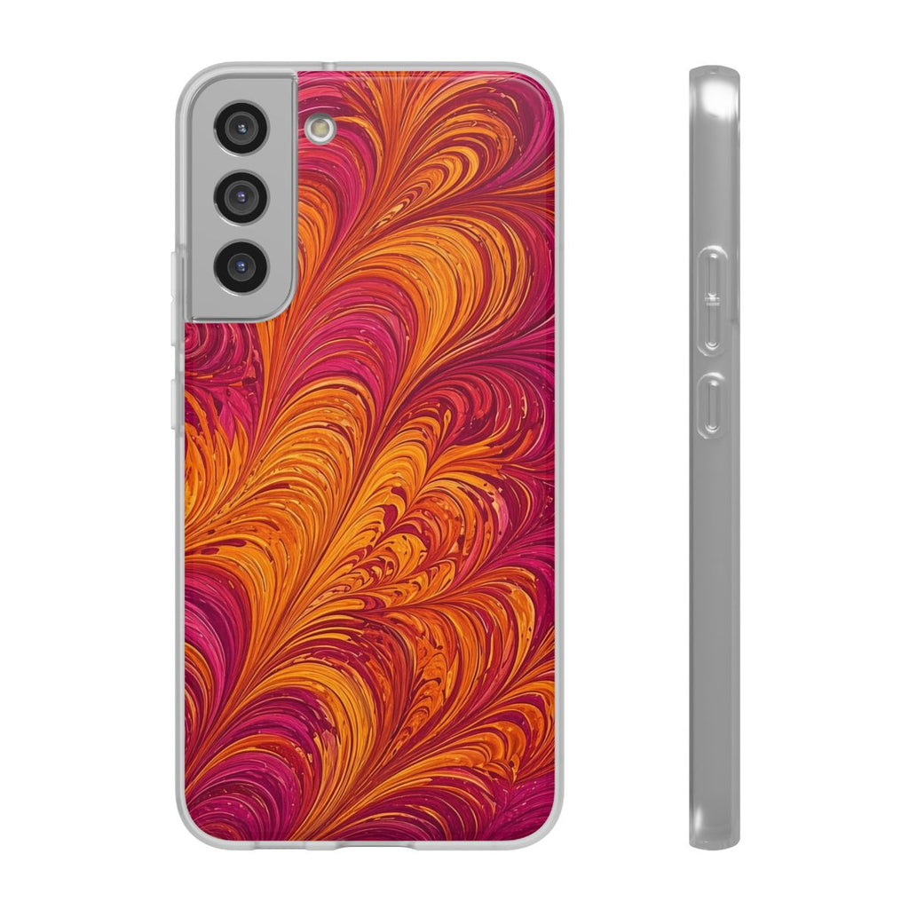 Sunset Feather Marbling Flexi Phone Case – Samsung Galaxy S22 Plus