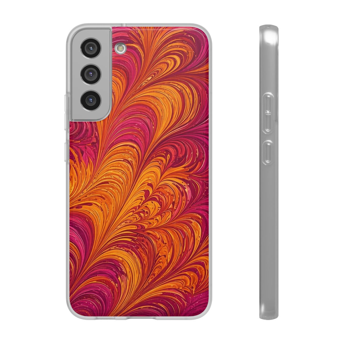 Sunset Feather Marbling Flexi Phone Case – Samsung Galaxy S22 Plus