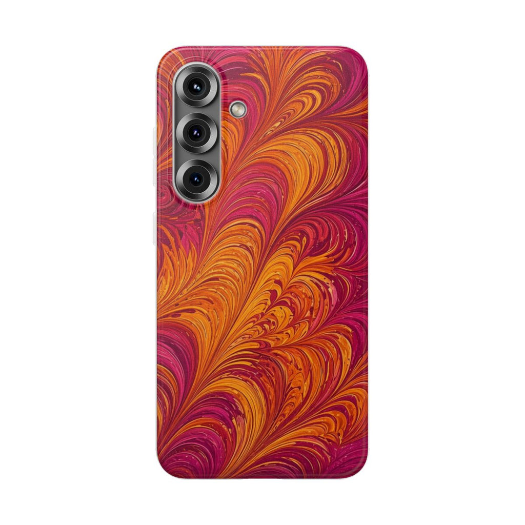 Sunset Feather Marbling Flexi Phone Case – Samsung Galaxy S25
