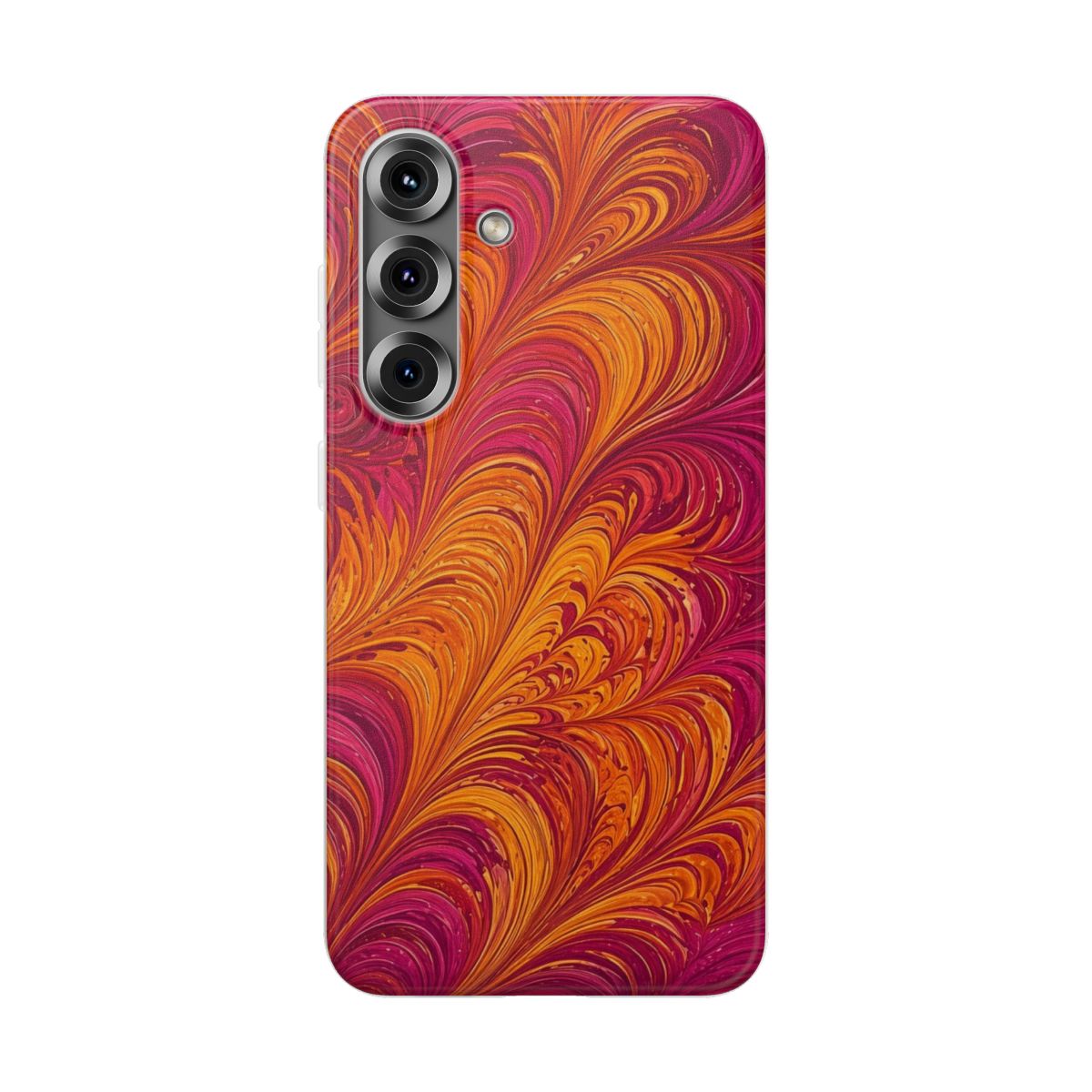 Sunset Feather Marbling Flexi Phone Case – Samsung Galaxy S25