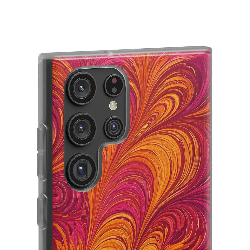 Sunset Feather Marbling Flexi Phone Case – Samsung Galaxy S22 Ultra