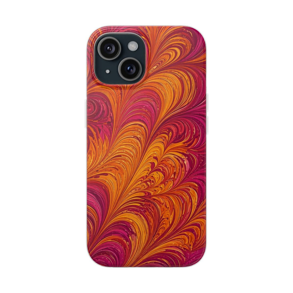 Sunset Feather Marbling Flexi Phone Case – iPhone 15