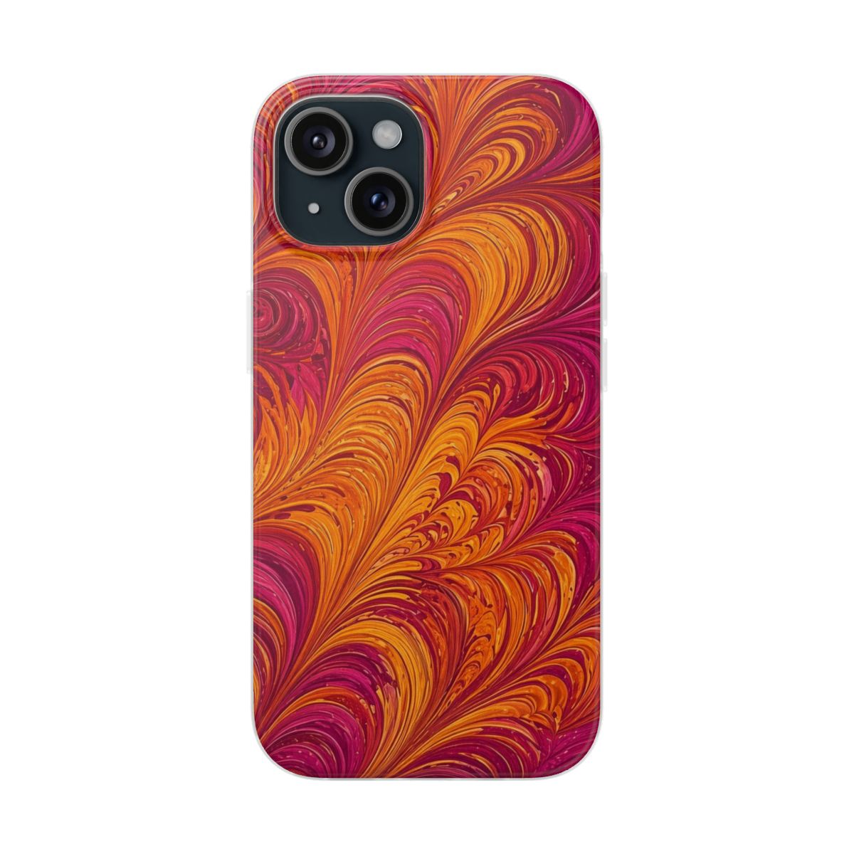 Sunset Feather Marbling Flexi Phone Case – iPhone 15