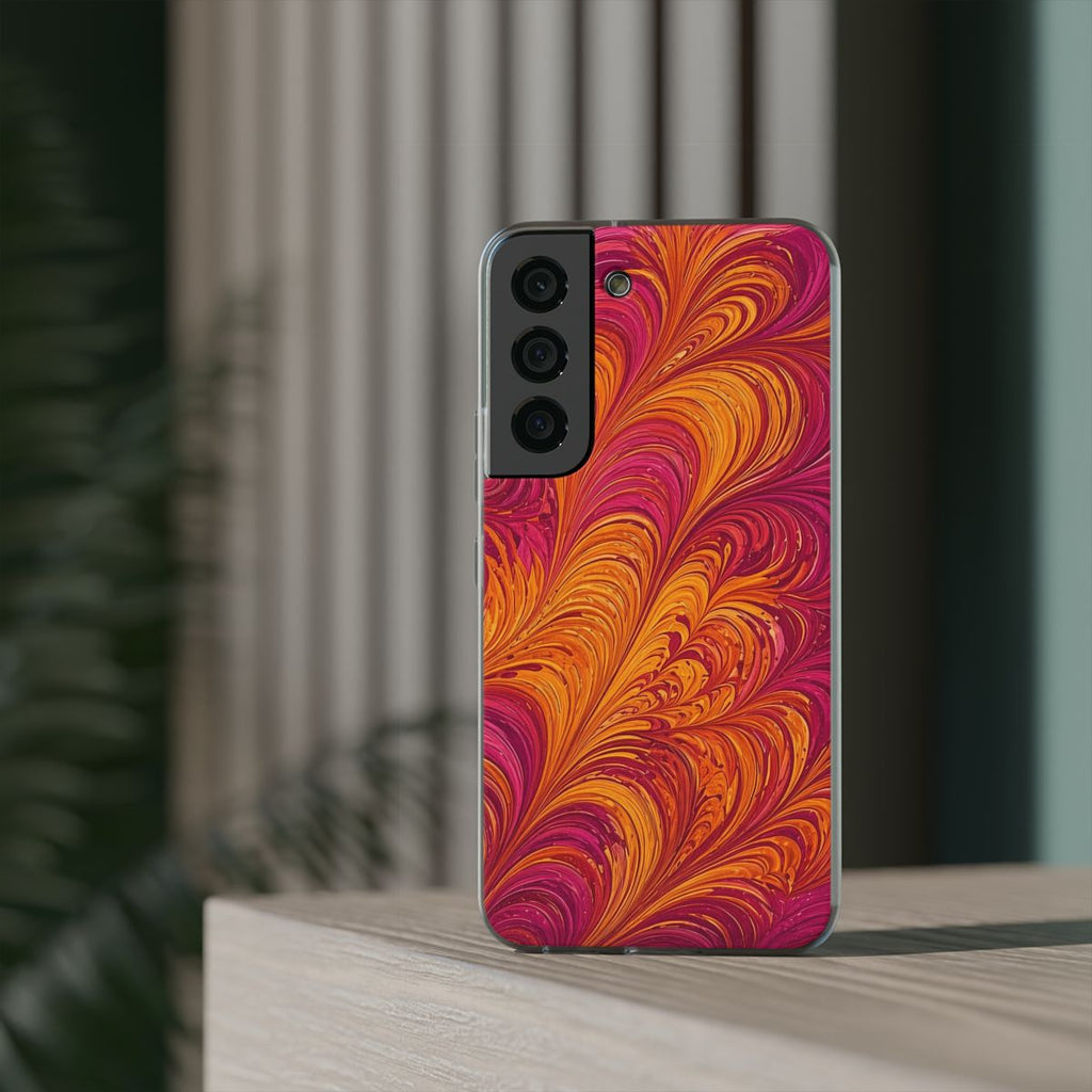 Sunset Feather Marbling Flexi Phone Case – Samsung Galaxy S22