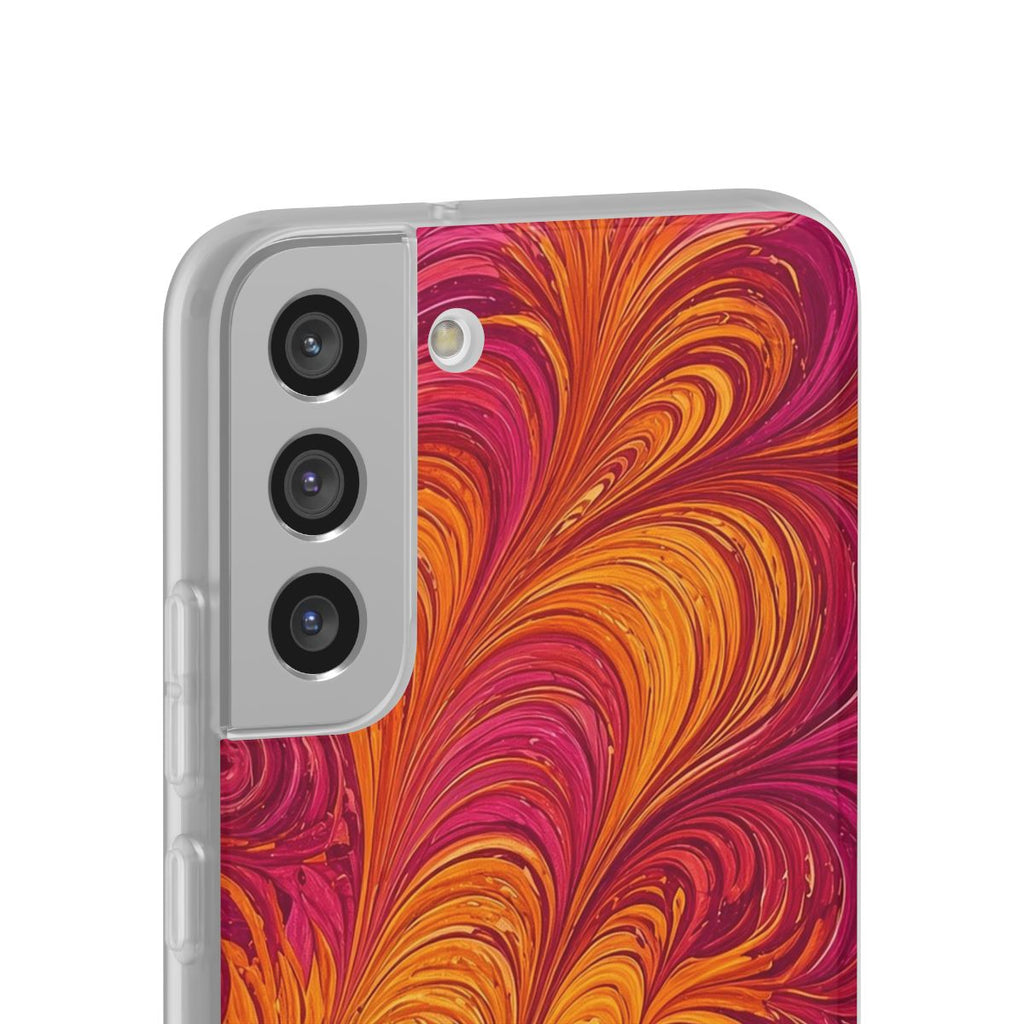 Sunset Feather Marbling Flexi Phone Case – Samsung Galaxy S22 Plus