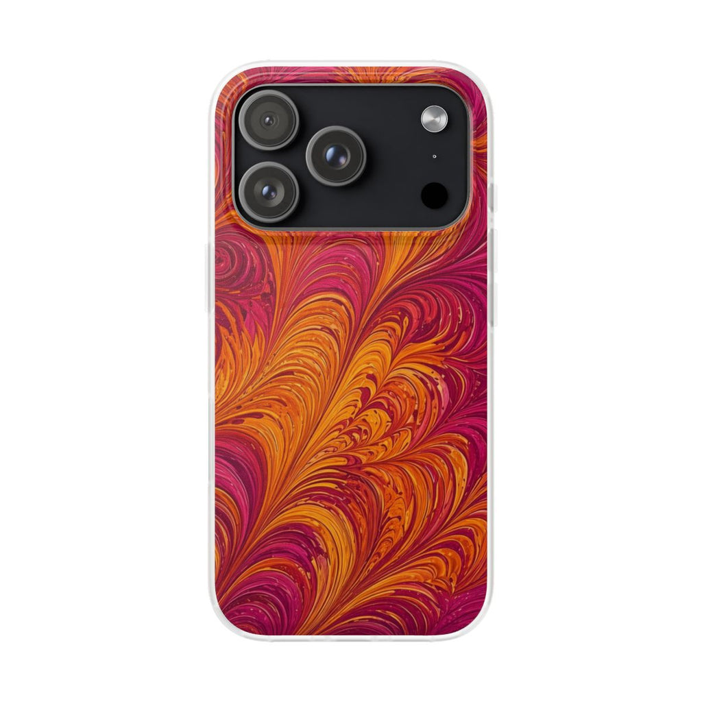 Sunset Feather Marbling Flexi Phone Case – iPhone 17 Pro