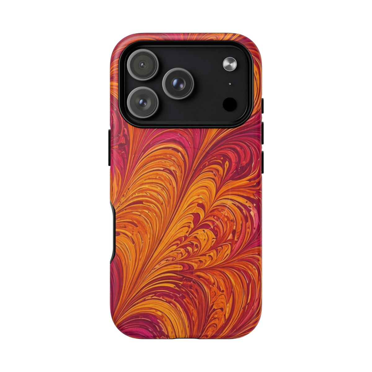 Sunset Feather Marbling Magnetic Tough iPhone Case – iPhone 17 Pro