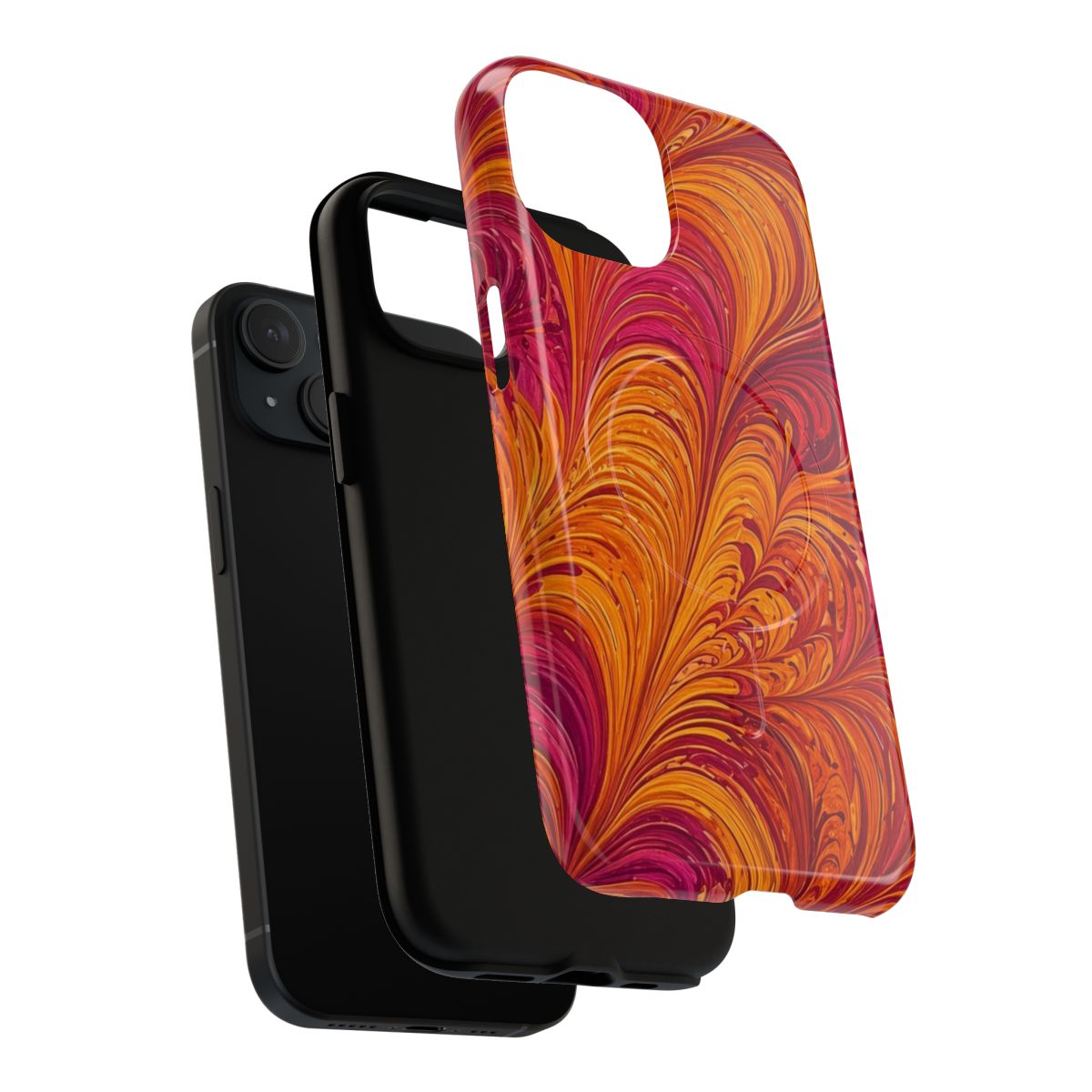 Sunset Feather Marbling Magnetic Tough iPhone Case – iPhone 15