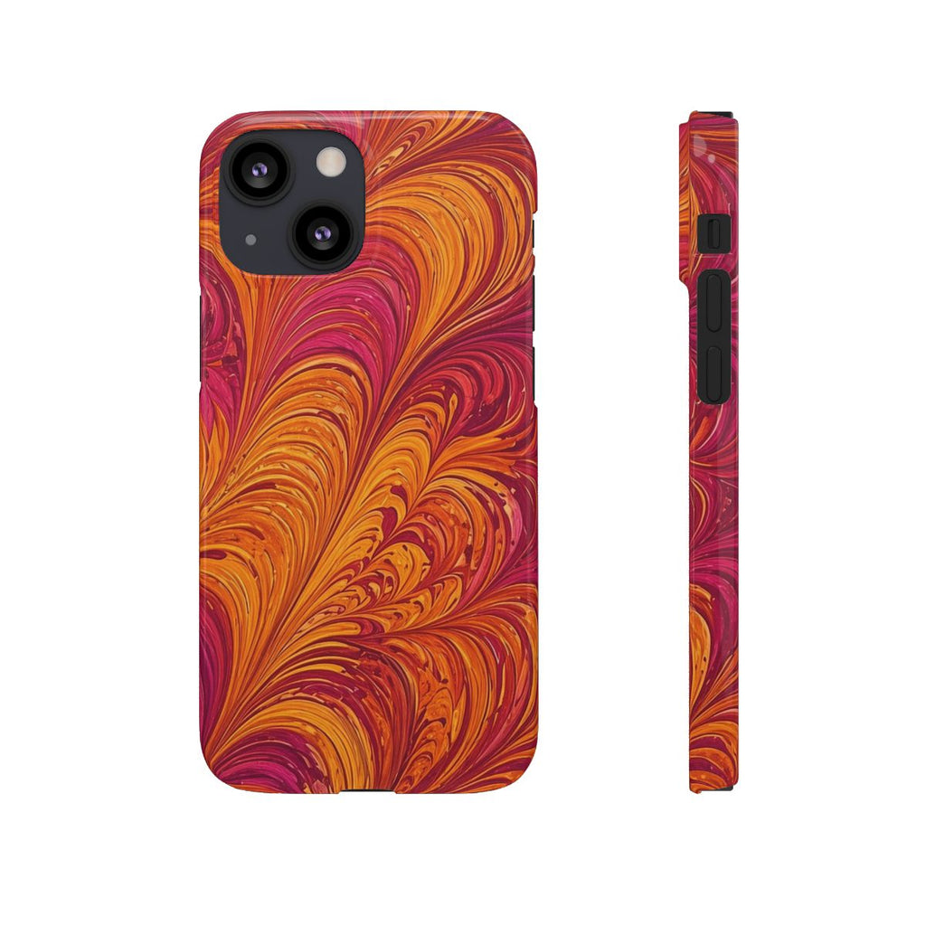 Sunset Feather Marbling Slim Phone Case – iPhone 13 Mini