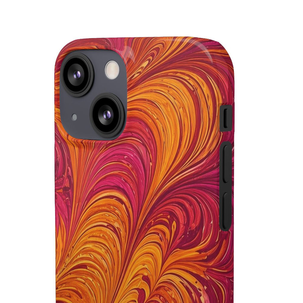 Sunset Feather Marbling Slim Phone Case – iPhone 13 Mini