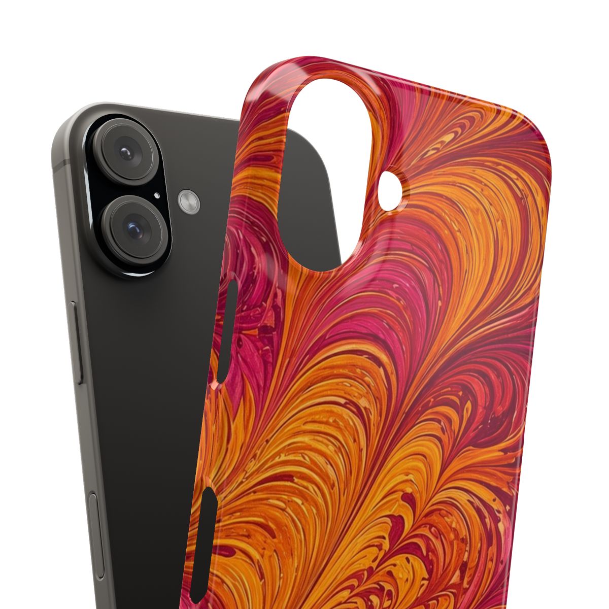 Sunset Feather Marbling Slim Phone Case – iPhone 16