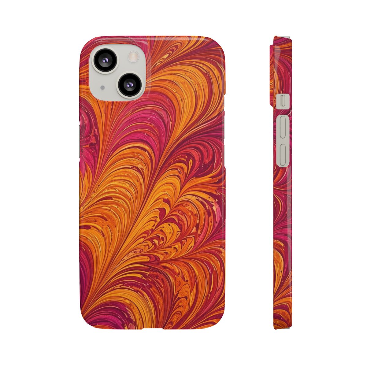 Sunset Feather Marbling Slim Phone Case – iPhone 13