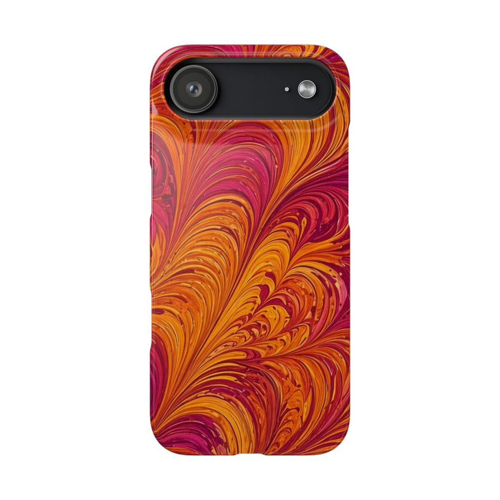 Sunset Feather Marbling Slim Phone Case – iPhone 17 Air