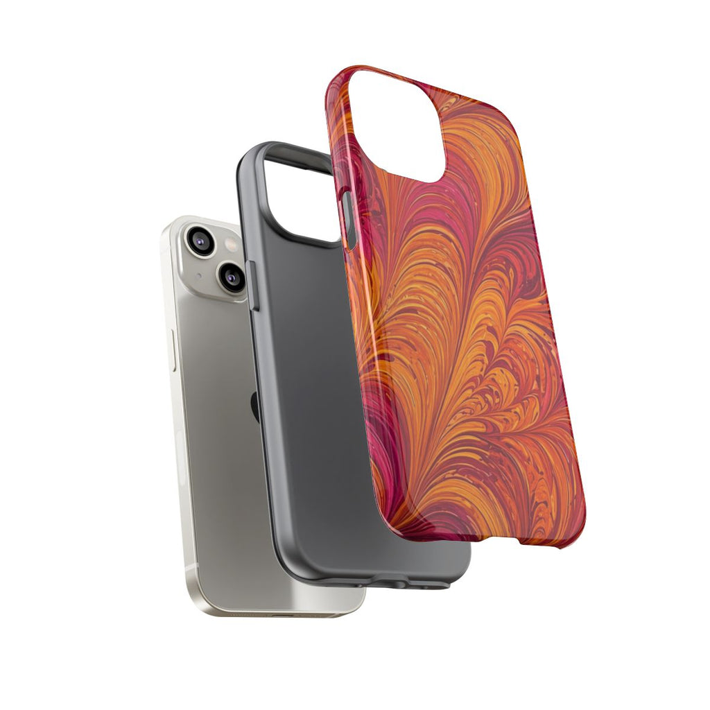 Sunset Feather Marbling Tough Phone Case – iPhone 14