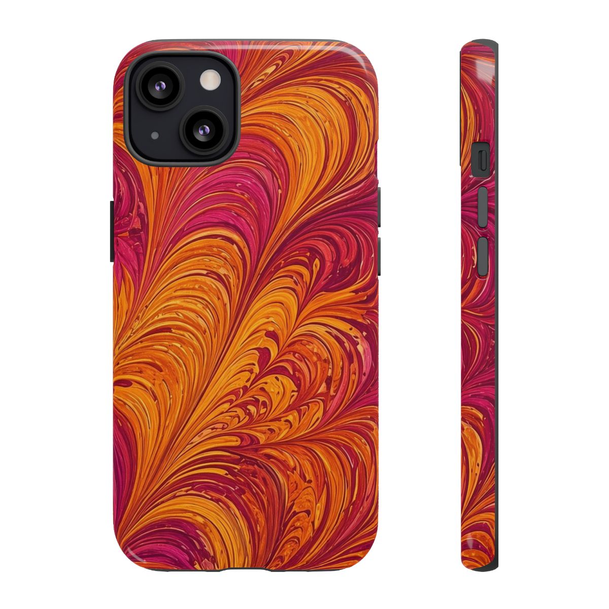 Sunset Feather Marbling Tough Phone Case – iPhone 13