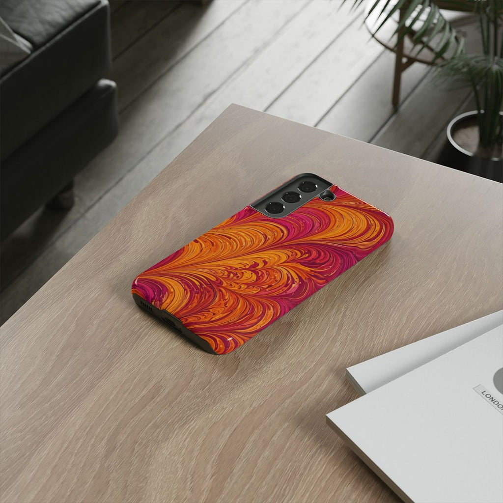 Sunset Feather Marbling Tough Phone Case – Samsung Galaxy S22