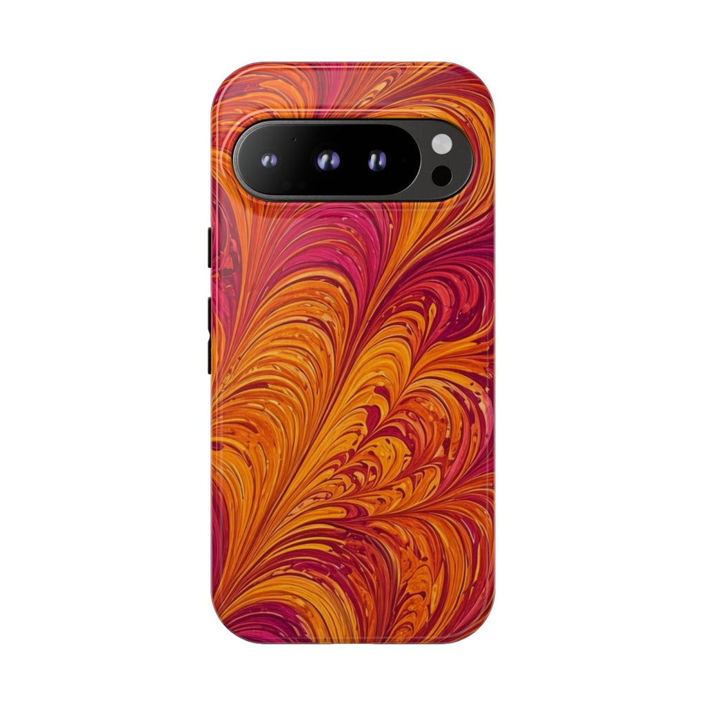 Sunset Feather Marbling Tough Phone Case – Google Pixel 9 Pro