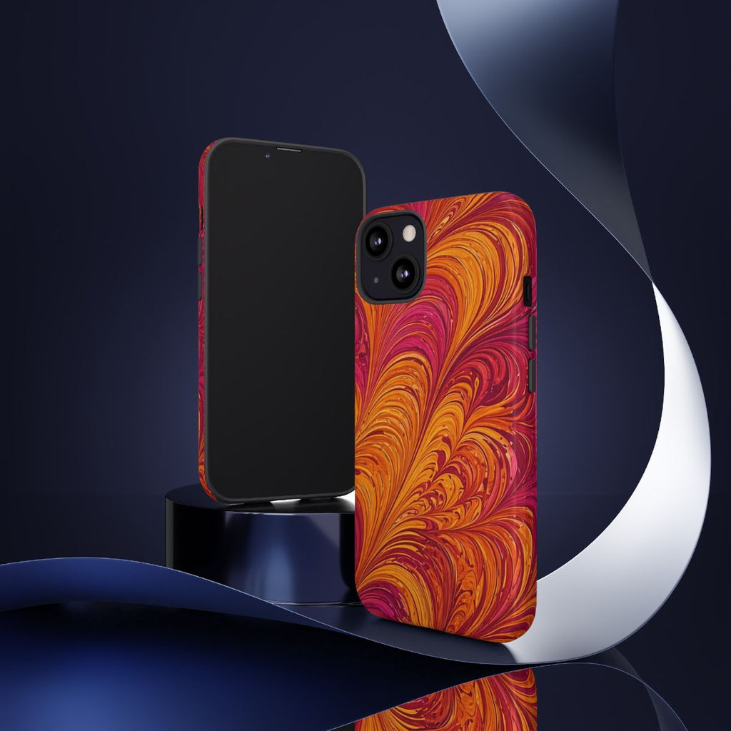 Sunset Feather Marbling Tough Phone Case – iPhone 13