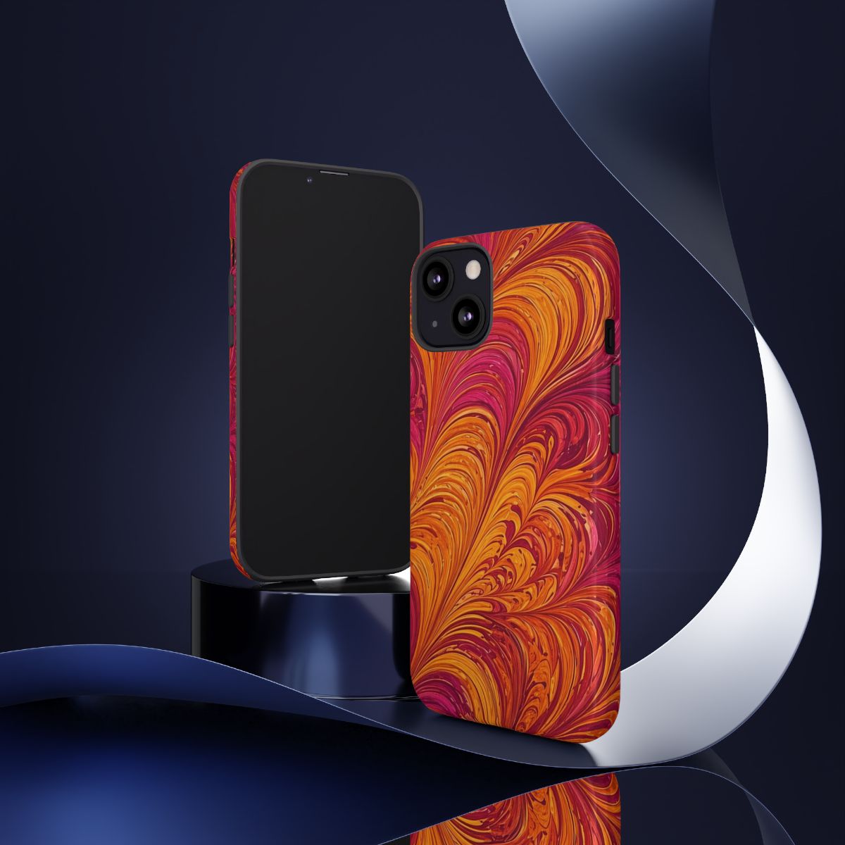 Sunset Feather Marbling Tough Phone Case – iPhone 13