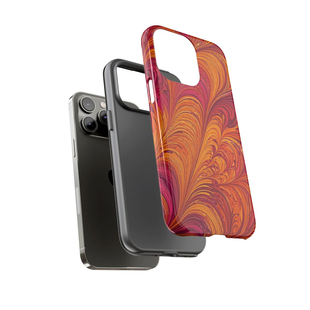 Sunset Feather Marbling Tough Phone Case – iPhone 14 Pro Max