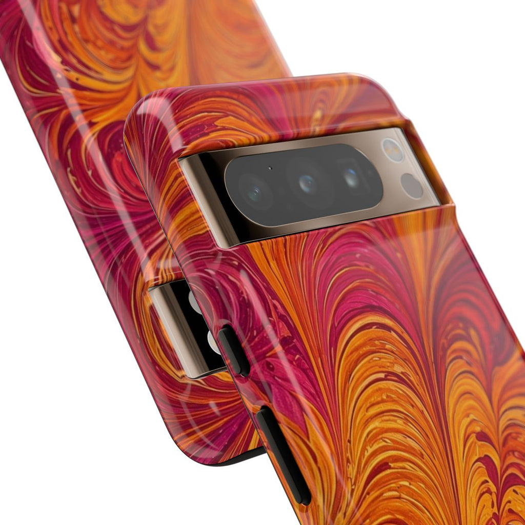 Sunset Feather Marbling Tough Phone Case – Google Pixel 8 Pro