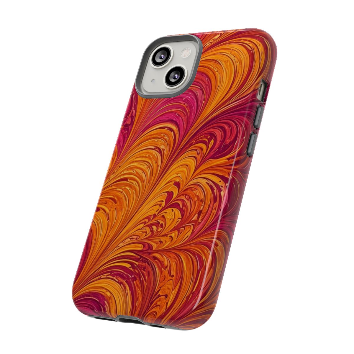 Sunset Feather Marbling Tough Phone Case – iPhone 14