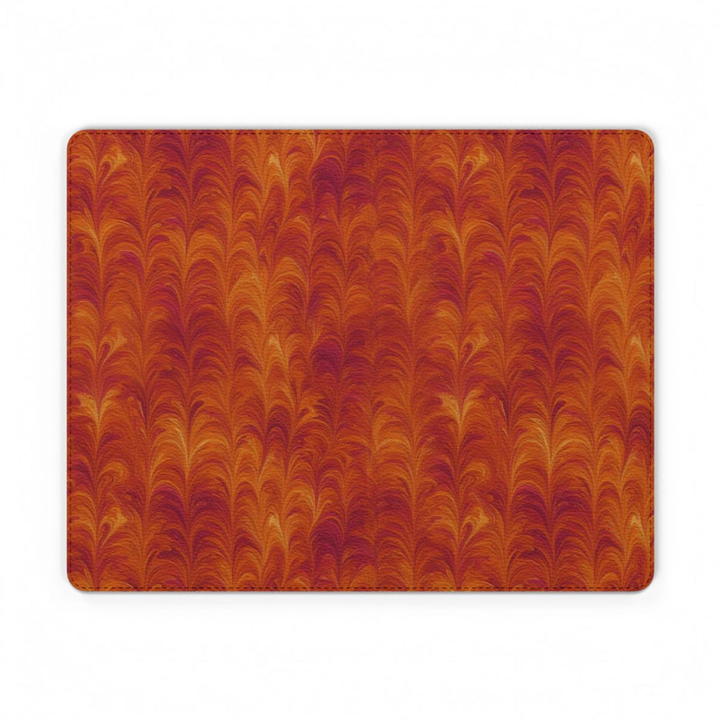 Sunset Feather Marbling Vegan Leather Mouse Mat – 11.1 × 8.7 (Rectangle)