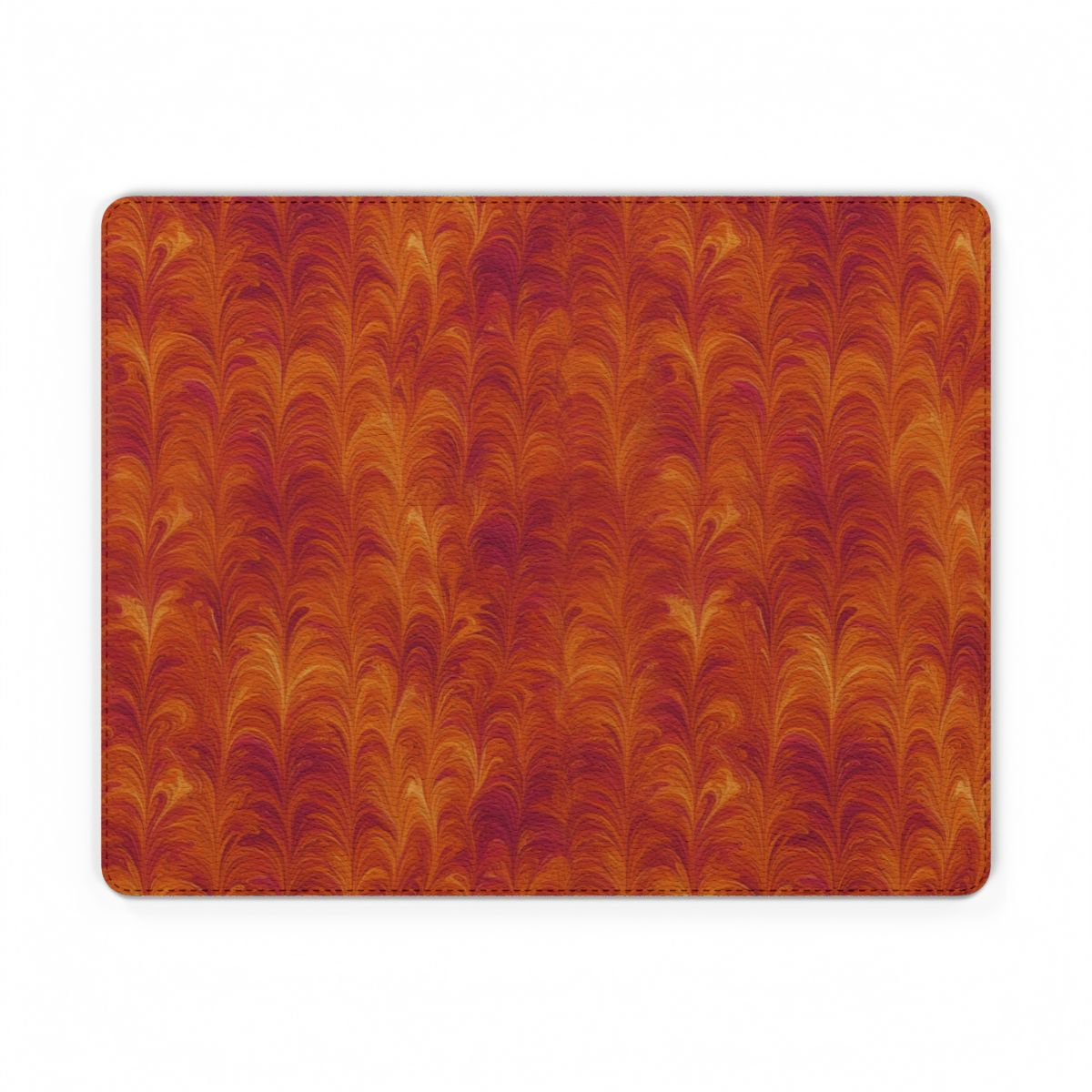 Sunset Feather Marbling Vegan Leather Mouse Mat – 11.1 × 8.7 (Rectangle)