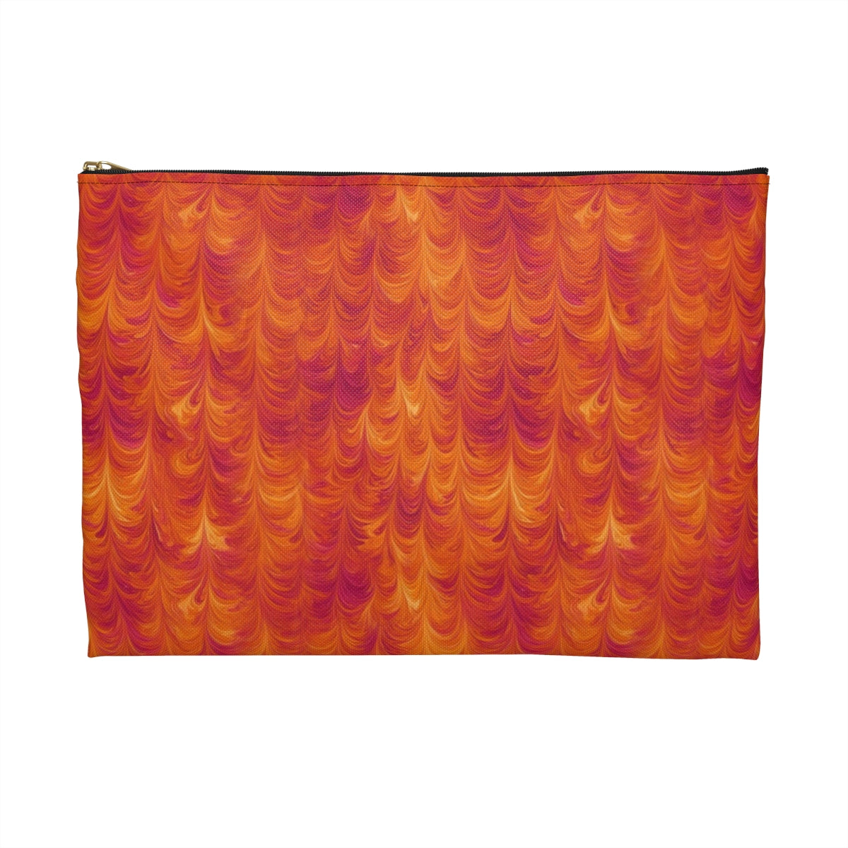 Sunset Feather Marbling Zip Accessory Pouch – Large