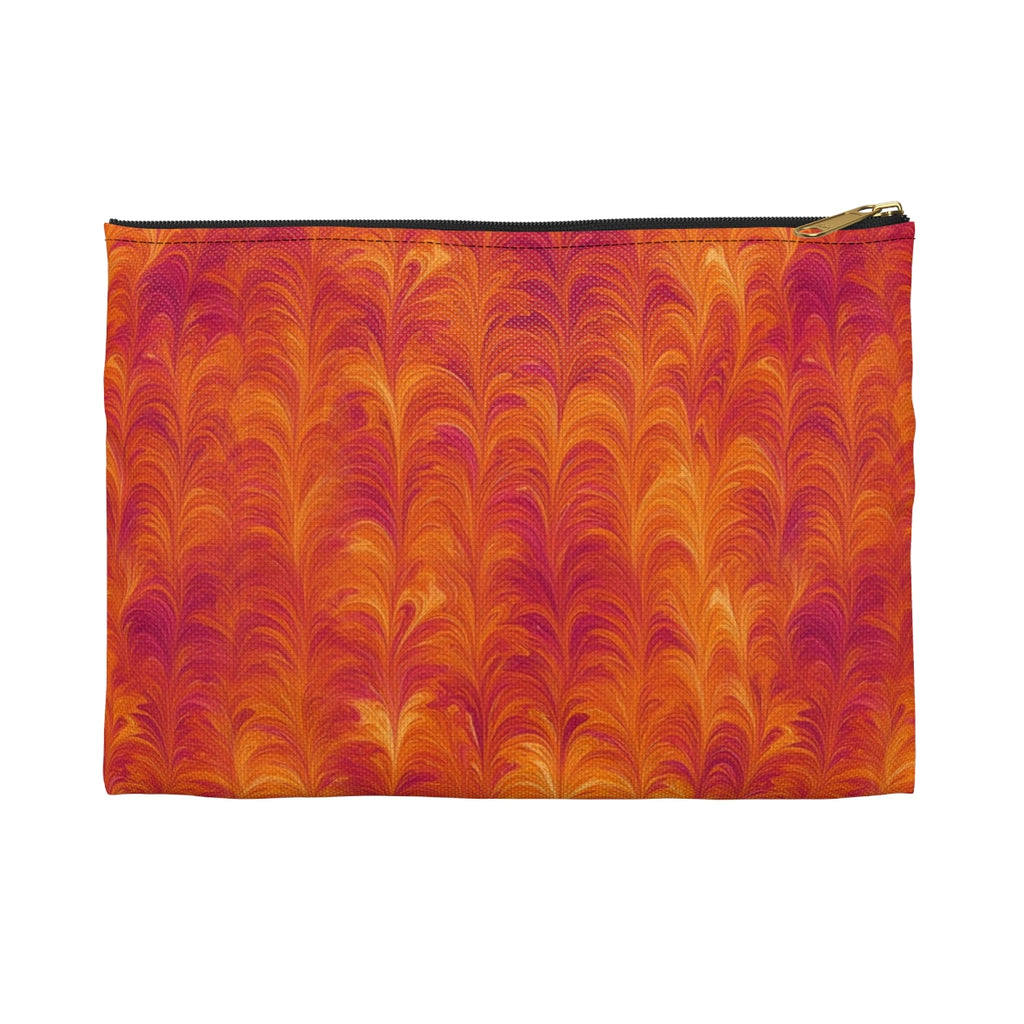 Sunset Feather Marbling Zip Accessory Pouch – Small
