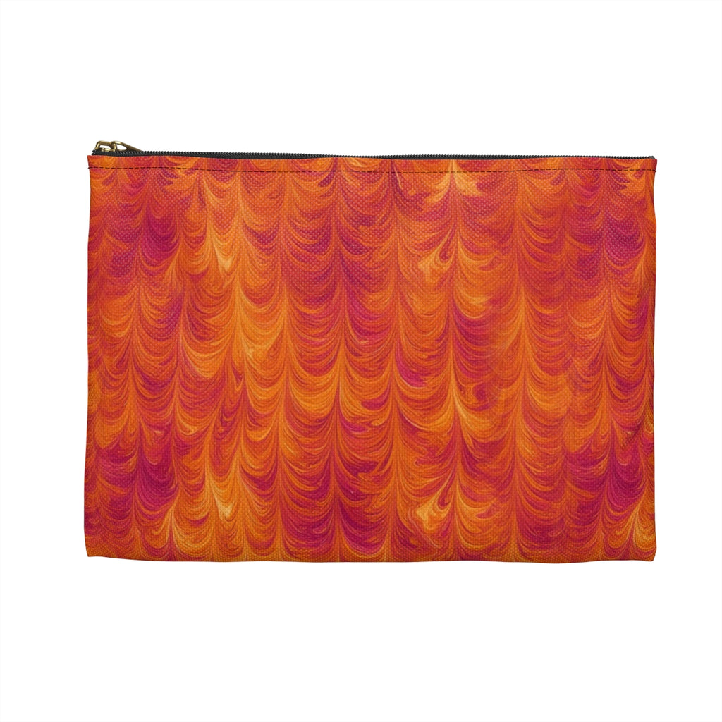 Sunset Feather Marbling Zip Accessory Pouch – Small