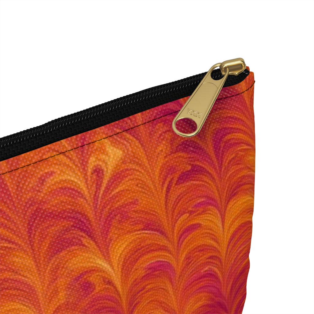 Sunset Feather Marbling Zip Accessory Pouch – Large