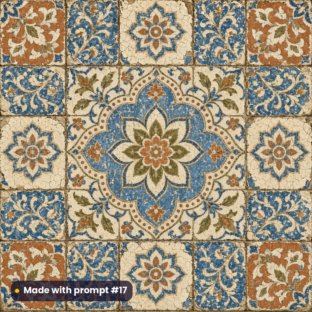 Rustic Mediterranean Heritage Tile artwork for a square gift-box lid, made with prompt #17 from the Mediterranean Terracotta Heritage Tile Tableware Prompt Pack