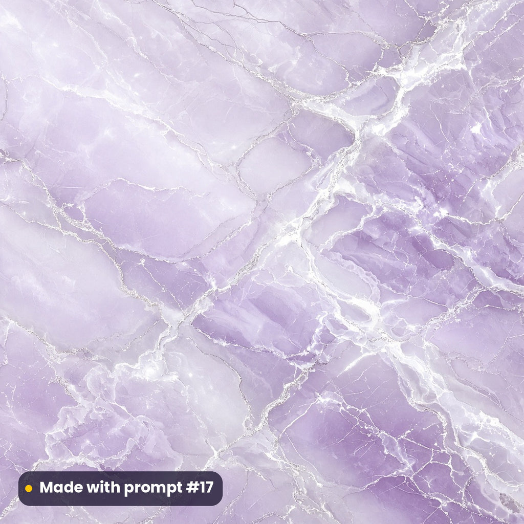 Lilac Quartz Marble artwork for a square gift-box lid, made with prompt #17 from the Blush and White Gold Marble Tableware Prompt Pack