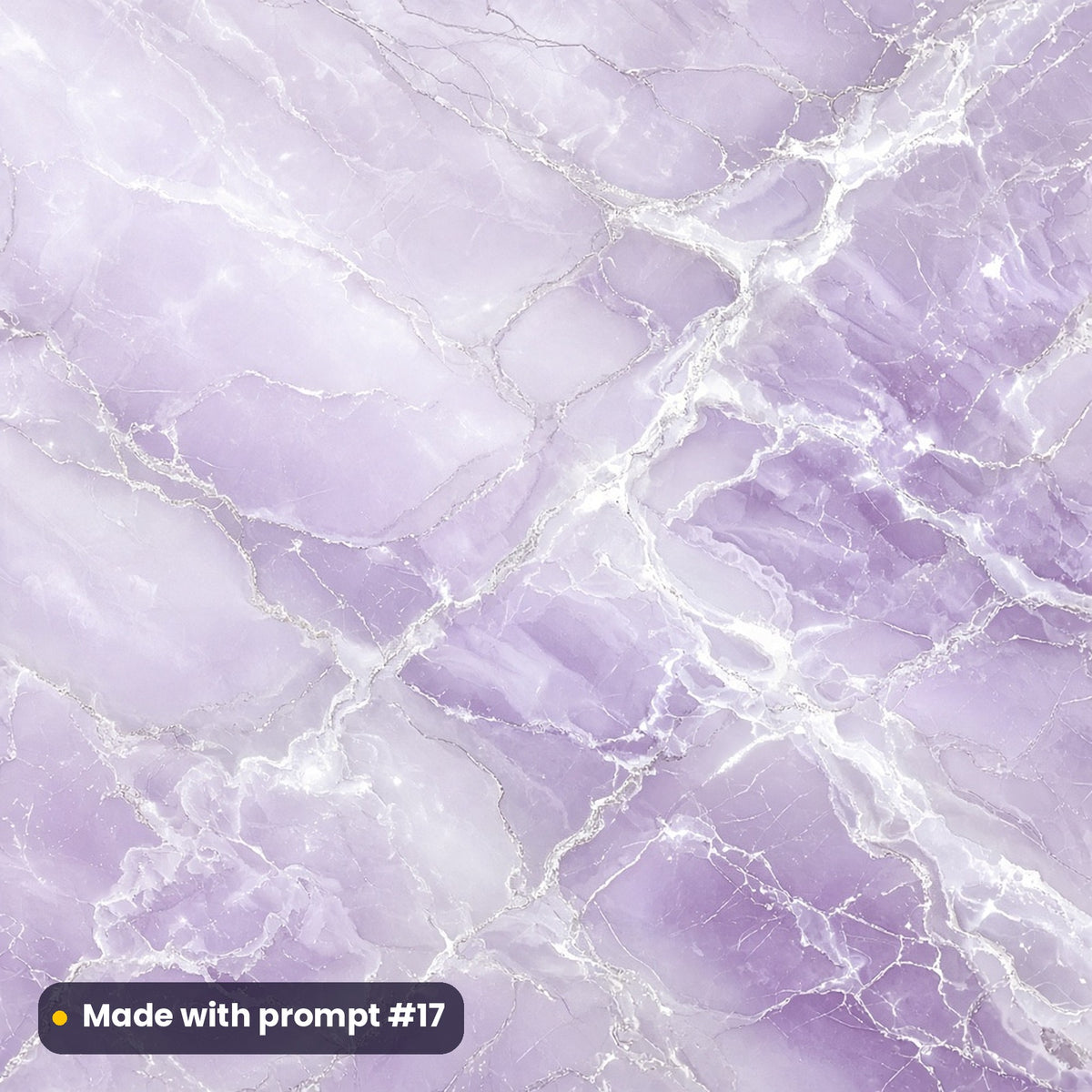 Lilac Quartz Marble artwork for a square gift-box lid, made with prompt #17 from the Blush and White Gold Marble Tableware Prompt Pack